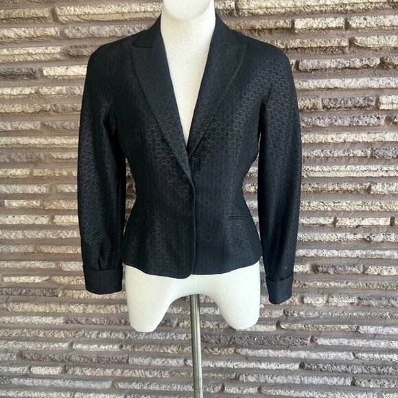 Kay Unger Black Formal Tone on Tone Fitted Blazer Size 6 - Picture 11 of 11